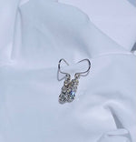 Three Stone Drop Diamond Earrings