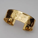 14k Yellow Gold Hammered Cuff Bangle