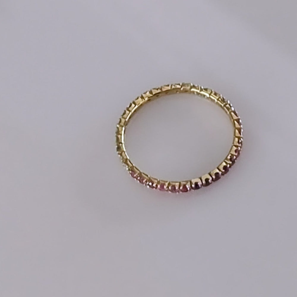 
                
                    Load image into Gallery viewer, Diamond and Pink Sapphire Skinny Ring
                
            