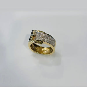 
                
                    Load image into Gallery viewer, Buckle Ring with Pave Diamonds
                
            