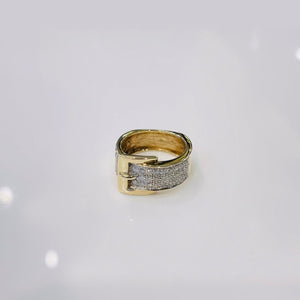 
                
                    Load image into Gallery viewer, Buckle Ring with Pave Diamonds
                
            