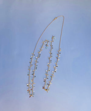 Feathered Gold Lariat Necklace