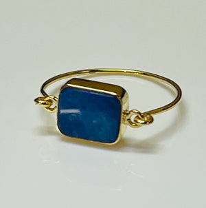 Natural Cut Stone on Gold Wire Ring