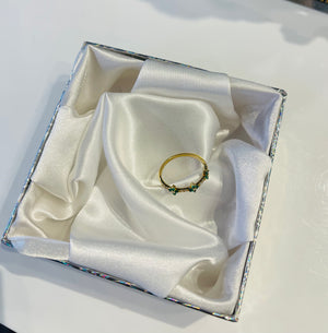 Floral Emerald & Diamond Ring