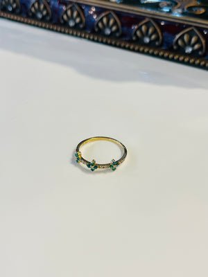 
                
                    Load image into Gallery viewer, Floral Emerald &amp;amp; Diamond Ring
                
            