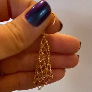 
                
                    Load image into Gallery viewer, 18 karat Gold Mesh Earrings
                
            